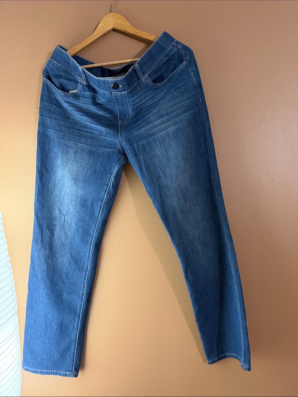 Betabrand Women's Straight Leg Denim Jeans in Blue XL size 12-14